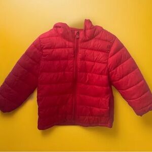 Gap Boys Coat 3T Red Insulated Lightweight& Warm -fits Well In Car seat Hooded